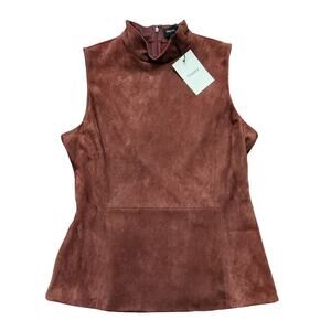 NWT Theory Lamb Leather Eulia Top Size Large